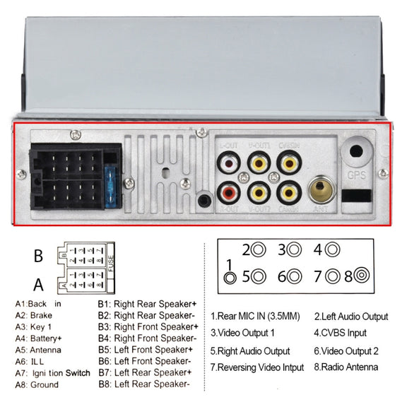 A3061 7 Inches MP5 Bluetooth Player Universal Wired CarPlay Reversing Image Integrated, Style: Standard