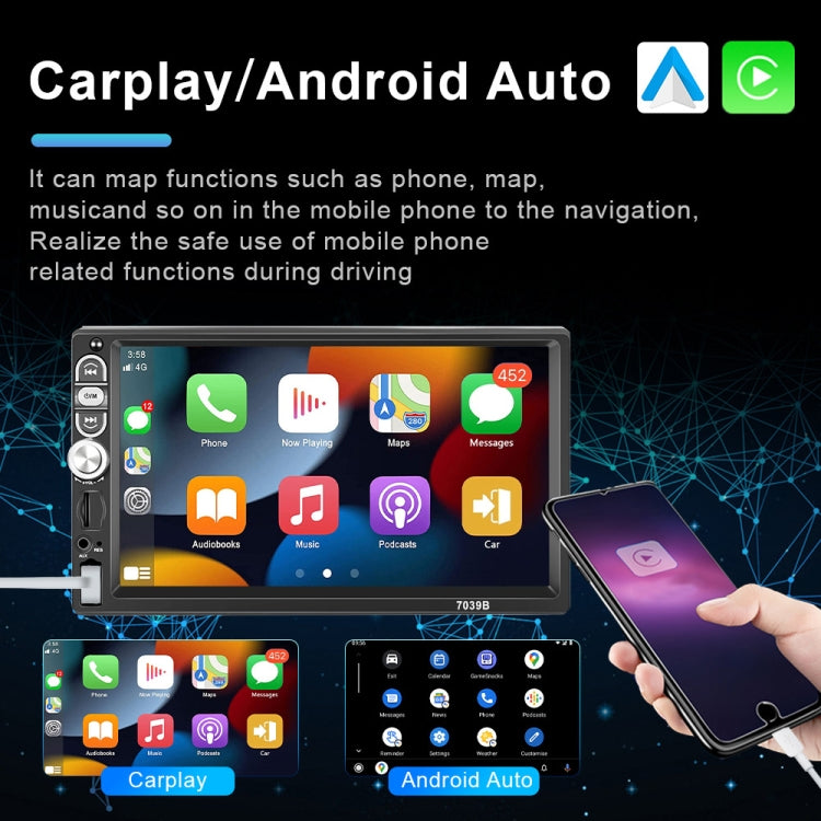 A3061 7 Inches MP5 Bluetooth Player Universal Wired CarPlay Reversing Image Integrated, Style: Standard
