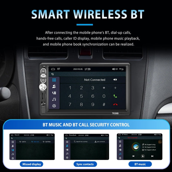A3061 7 Inches MP5 Bluetooth Player Universal Wired CarPlay Reversing Image Integrated, Style: Standard