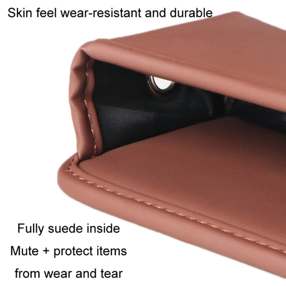 Multifunctional Car Seat Crevice Storage Box, Pattern: No Logo(Saddling brown)