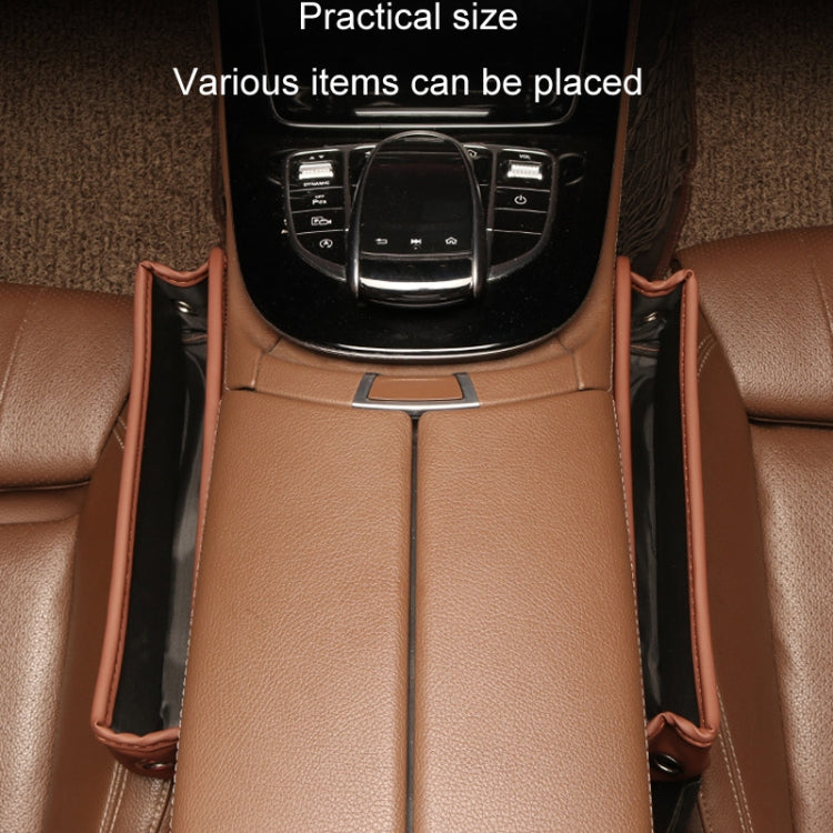 Multifunctional Car Seat Crevice Storage Box, Pattern: No Logo(Saddling brown)