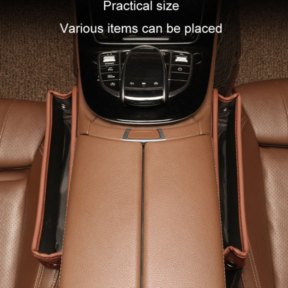 Multifunctional Car Seat Crevice Storage Box, Pattern: No Logo(Saddling brown)