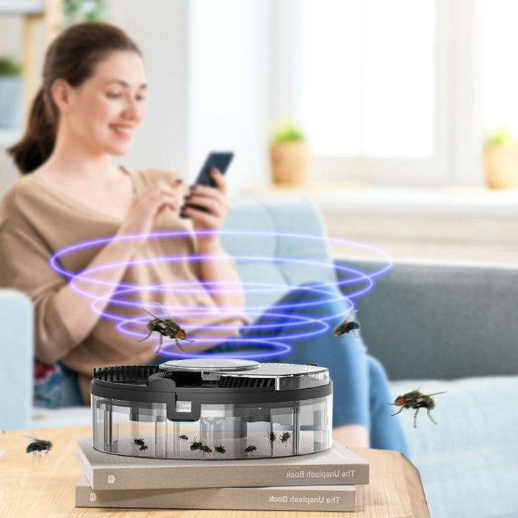 S008 Automatic Fly Killer Silent USB Household Fly Trap, Spec: Charging Type (Black)