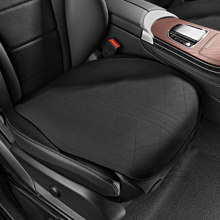 Flip-fur Car Cushion Breathable Ventilation Cushion for Four Seasons, Style: Front Cushion(Black)