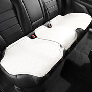 Flip-fur Car Cushion Breathable Ventilation Cushion for Four Seasons, Style: Long Rear Cushion(White)