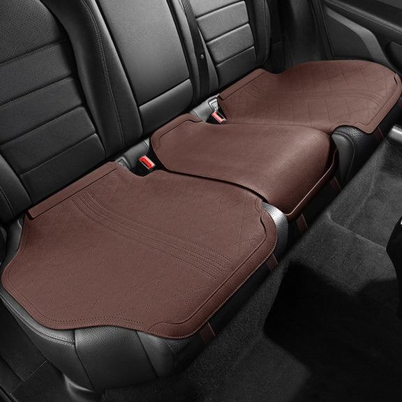 Flip-fur Car Cushion Breathable Ventilation Cushion for Four Seasons, Style: Long Rear Cushion(Brown)