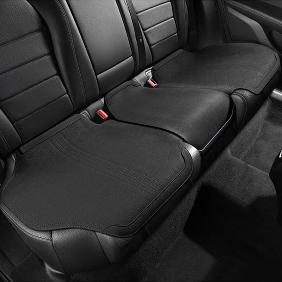 Flip-fur Car Cushion Breathable Ventilation Cushion for Four Seasons, Style: Long Rear Cushion(Black)