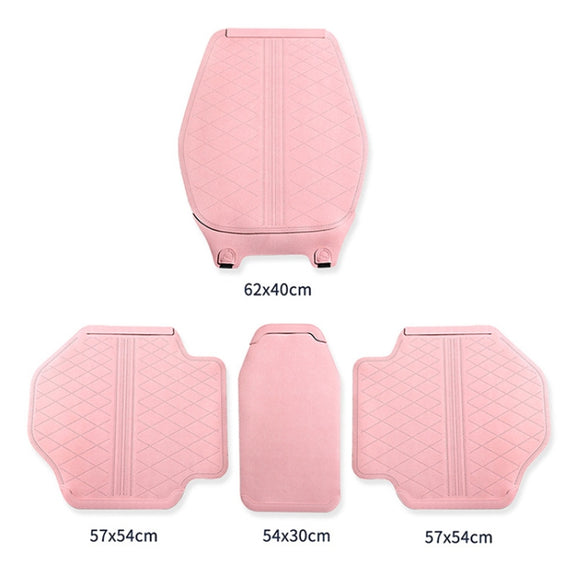 Flip-fur Car Cushion Breathable Ventilation Cushion for Four Seasons, Style: Long Rear Cushion(White)