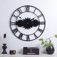60cm Vintage Iron Round Gear Wall Clock Silent Large Art Clock(Black+Black Needle) - Wall Clock by PMc TechLife | Online Shopping South Africa | PMc TechLife | Buy Now Pay Later Mobicred