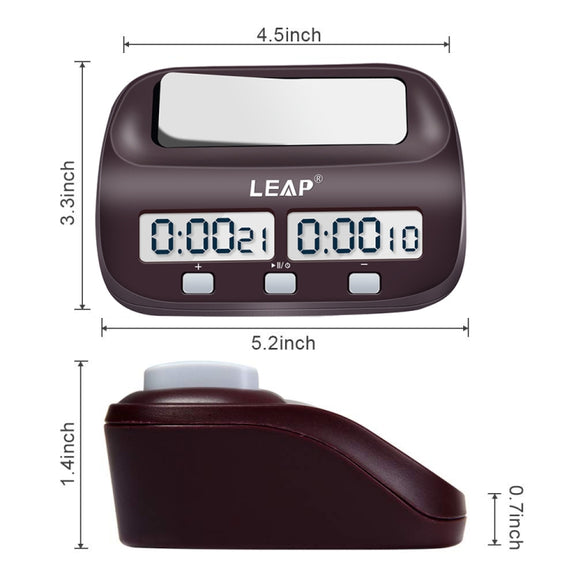 LEAP PQ9907S Chess Clock International Chess Go Clock(Wine Red)