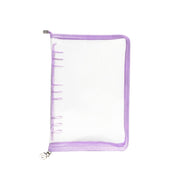 B5 9 Rings Loose-leaf Journal Clear PVC Cover Zipper Planner Notebook Without Inner Pages(Purple)