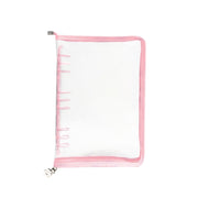 B5 9 Rings Loose-leaf Journal Clear PVC Cover Zipper Planner Notebook Without Inner Pages(Pink)