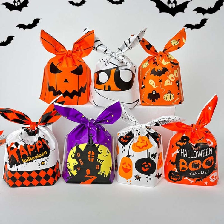 50pcs /Pack Halloween Packaging Bags Candy Snacks Treat Bags, Size: 13.5x22cm(Night Beast)
