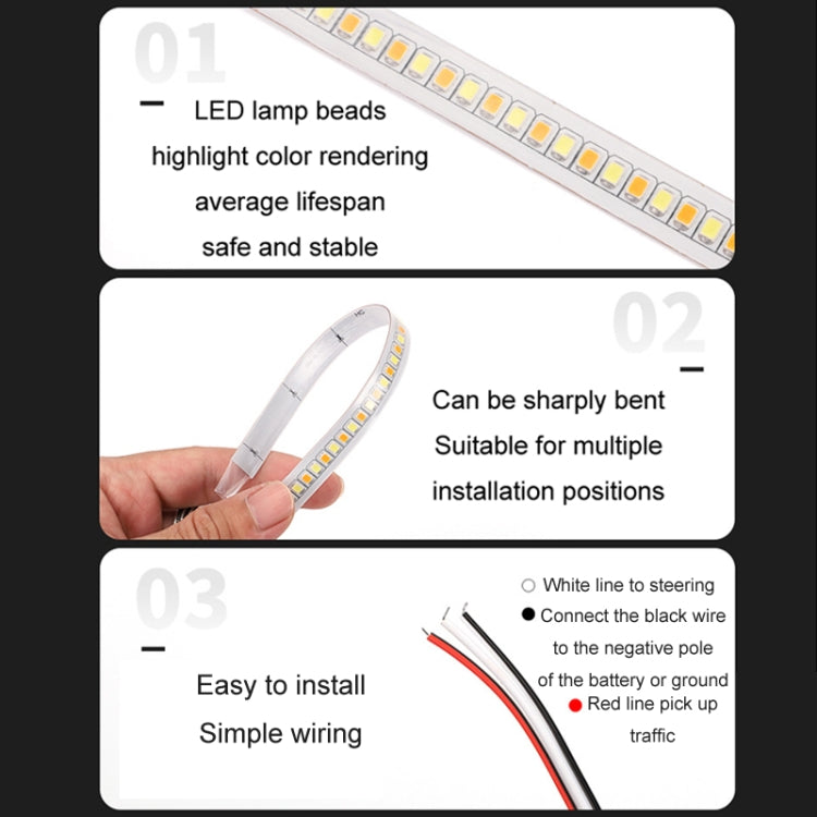 Car Rearview Mirror Decoration LED Streamer Turn Signal, Length��� 14cm A Pair