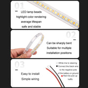 Car Rearview Mirror Decoration LED Streamer Turn Signal, Length��� 19cm A Pair
