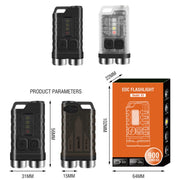 V3 Keychain Light USB Rechargeable Strong Light Mini Flashlight(Transparent Black)