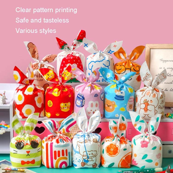 1bag Candy Packaging Bags Baking Biscuit Gift Bags 13.5x22cm(Fresh Flower)