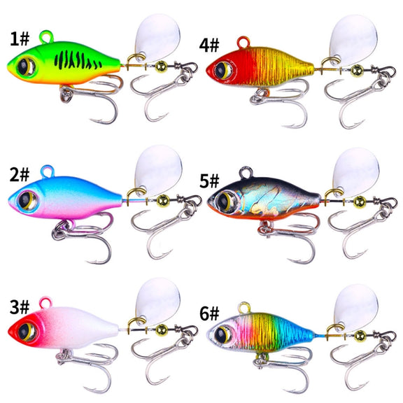 HENGJIA Submerged VIB Fake Lures Sequin Lures, Size: 4.8cm 7g(6 Colors Boxed)