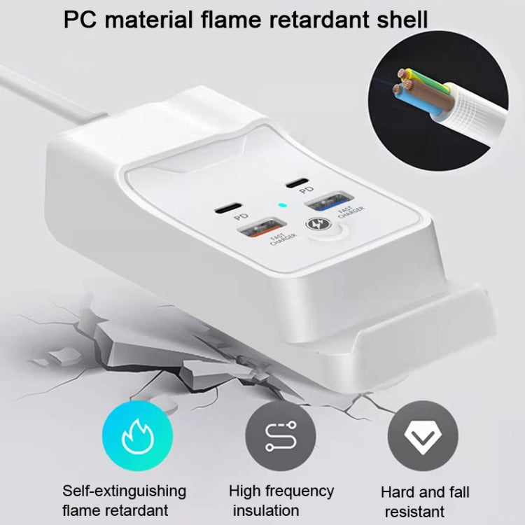 PD 20W Dual USB-C / Type-C + Dual USB 4-Port Fast Charging Hub For Smartphone Tablet USB Plug