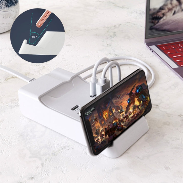 PD 20W Dual USB-C / Type-C + Dual USB 4-Port Fast Charging Hub For Smartphone Tablet USB Plug