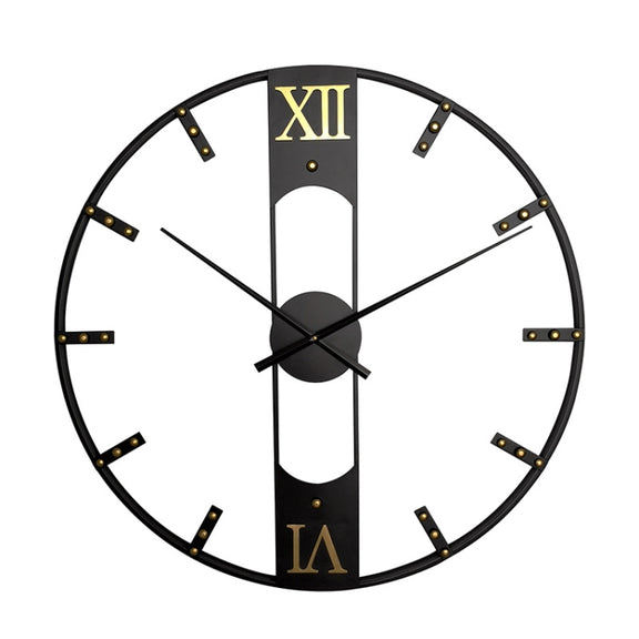 YX8836 Home Decor Wall Clock Wrought Iron Rivet Scale Silent Clock, Size: 60cm