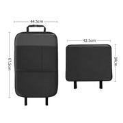 Car Seat Back Children Anti-kick Pad Back Rear Anti-dirty Universal Leather Protection Pad Storage Bag All Inclusive Version (Black)