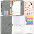 H666 A6 Loose-leaf Binder Cash Budget Handbook Vintage PU Leather Notebook with Window(Light Gray) - Notebooks by PMC TechLife | Online Shopping South Africa | PMC TechLife | Buy Now Pay Later Mobicred