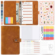 H666 A6 Loose-leaf Binder Cash Budget Handbook Vintage PU Leather Notebook with Window(Amber Brown) - Notebooks by PMC TechLife | Online Shopping South Africa | PMC TechLife | Buy Now Pay Later Mobicred