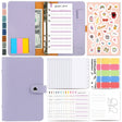 H666 A6 Loose-leaf Binder Cash Budget Handbook Vintage PU Leather Notebook with Window(Taro Purple) - free shipping - PMc TechLife - Order now!