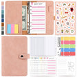 H666 A6 Loose-leaf Binder Cash Budget Handbook Vintage PU Leather Notebook with Window(Pink) - Notebooks by PMc TechLife | Online Shopping South Africa | PMc TechLife | Buy Now Pay Later Mobicred