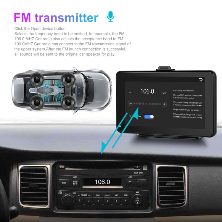 A3135 7 Inches HD Wired Smart Screen With Wireless CarPlay + Android Auto + Android Without Camera
