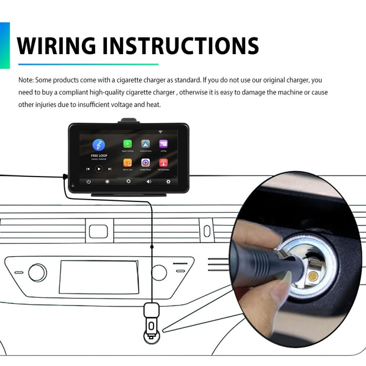 A3135 7 Inches HD Wired Smart Screen With Wireless CarPlay + Android Auto + Android Without Camera