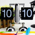 HY-F001 Auto-turning Balance-shaped Clock Home Decorative Flop Clock, Spec: Double (Black) - free shipping - PMC TechLife - Order now!