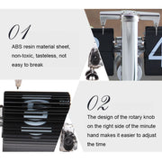 HY-F001 Auto-turning Balance-shaped Clock Home Decorative Flop Clock, Spec: Single (Full Black)