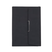 6 Hole Three Fold Loose-leaf Case A5 Business Notebook Office Stationery Notepad(Black)