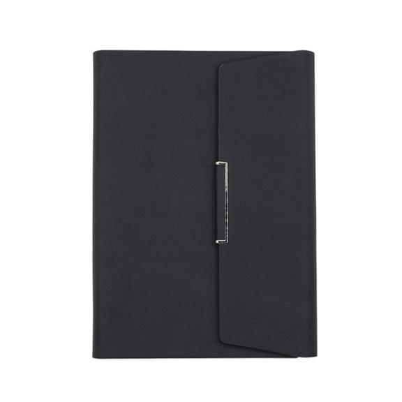 6 Hole Three Fold Loose-leaf Case A5 Business Notebook Office Stationery Notepad(Black)