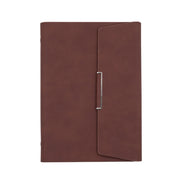 6 Hole Three Fold Loose-leaf Case A5 Business Notebook Office Stationery Notepad(Brown)