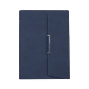 6 Hole Three Fold Loose-leaf Case A5 Business Notebook Office Stationery Notepad(Blue)