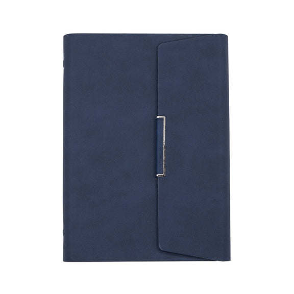 6 Hole Three Fold Loose-leaf Case A5 Business Notebook Office Stationery Notepad(Blue)