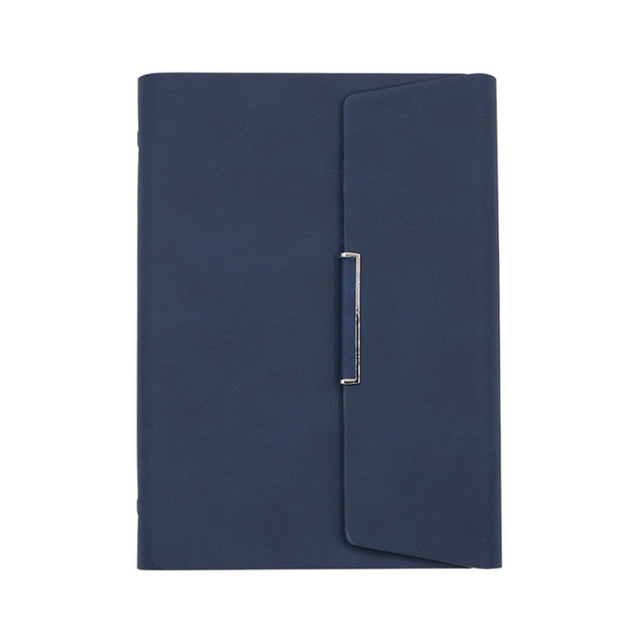 6 Hole Three Fold Loose-leaf Case A5 Business Notebook Office Stationery Notepad(Blue)