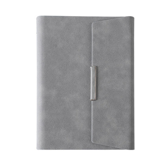 6 Hole Three Fold Loose-leaf Case A5 Business Notebook Office Stationery Notepad(Grey)