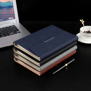 6 Hole Three Fold Loose-leaf Case A5 Business Notebook Office Stationery Notepad(Grey)