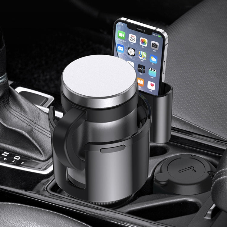 2 in 1 Car Center Console Water Cup Holder Multi-purpose Storage Box(Black)