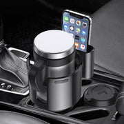 2 in 1 Car Center Console Water Cup Holder Multi-purpose Storage Box(Black)