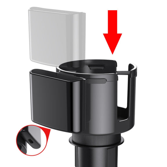 2 in 1 Car Center Console Water Cup Holder Multi-purpose Storage Box(Black)