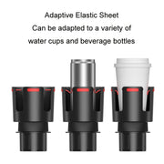2 in 1 Car Center Console Water Cup Holder Multi-purpose Storage Box(Black)