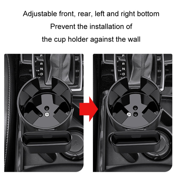 2 in 1 Car Center Console Water Cup Holder Multi-purpose Storage Box(Black)