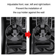 2 in 1 Car Center Console Water Cup Holder Multi-purpose Storage Box(Black)