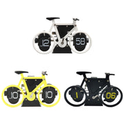 HY-F087 Retro Bicycle Shape Automatic Flip Home Decorative Turning Clock(Black)