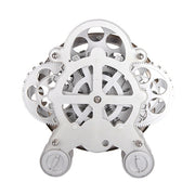 HY-G001 Rotating Double Gear Living Room Stainless Steel Decorative Clock(Silver)